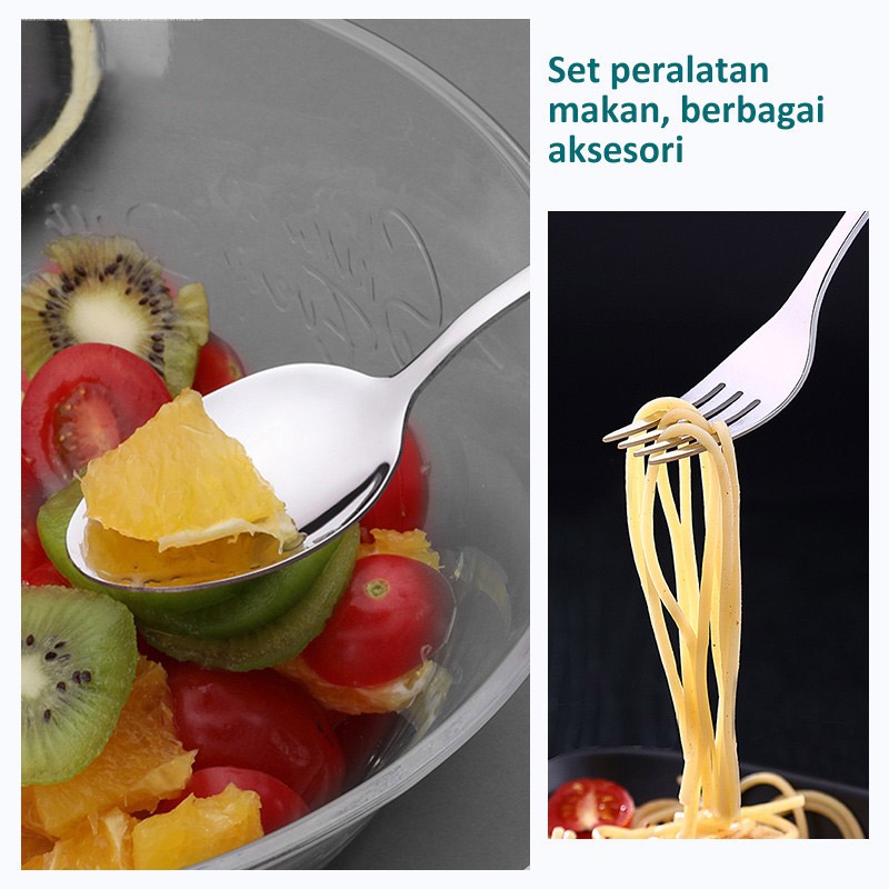 Sendok Garpu Sumpit set Stainless Steel 304 Tebal Food Grade BOX 2pcs/3pcs