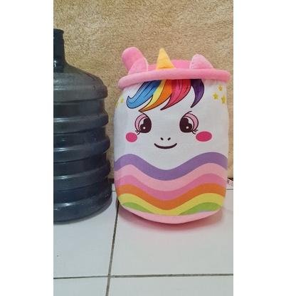 "BRK.18Oc22ι" Boneka Boba Jumbo Bubble Milk Tea Pearl Brown Sugar 14" Nanas Strawberry Anggur Jeruk 