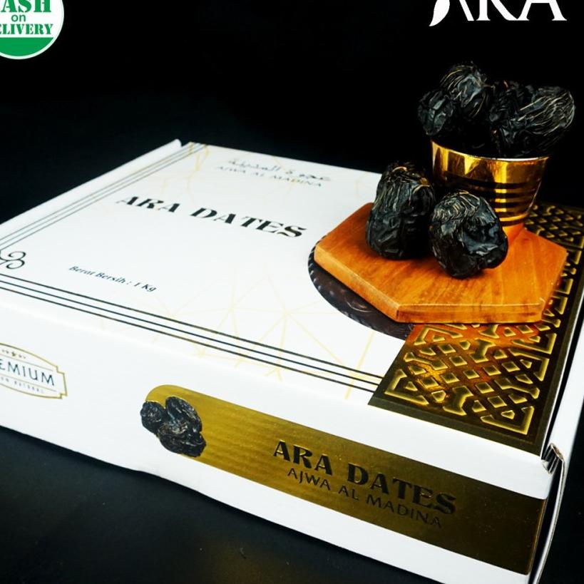 

Langsung pesan--Kurma Ajwa Premium Kemtan / Kurma Rosul ARA DATES 1kg
