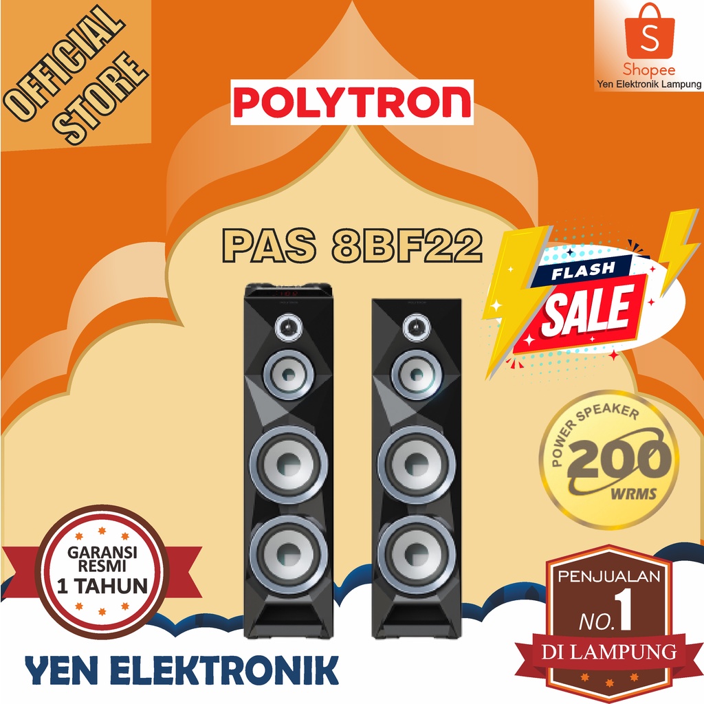Speaker POLYTRON PAS 8BF22 Active Speaker USB XBR Bluetooth + Radio Garansi Resmi POLYTRON 1 Tahun