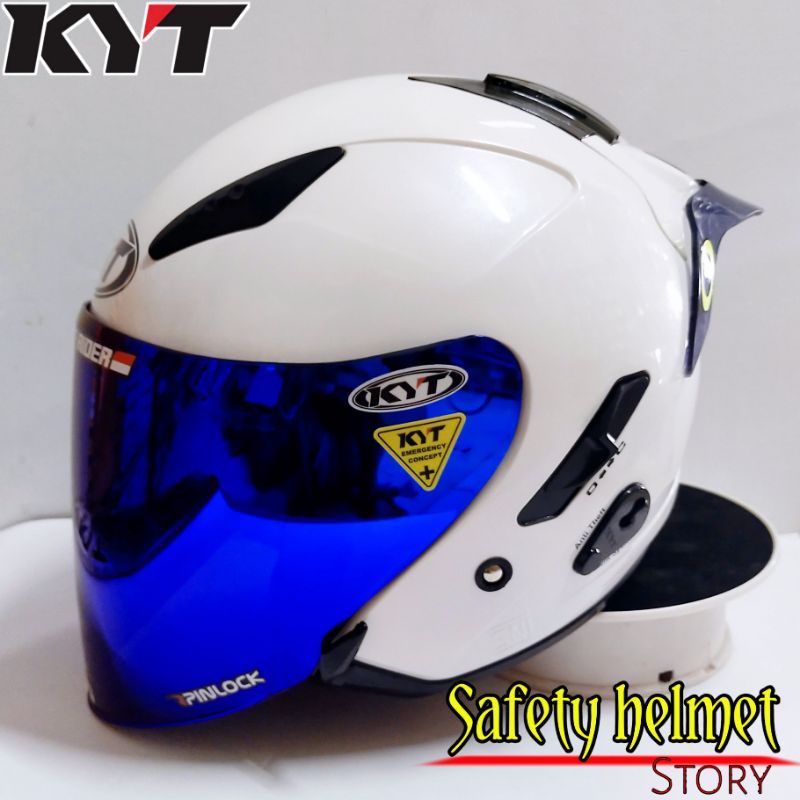 Kyt GALAXY- Modif Paket Ganteng Helm half face Solid white kyt original