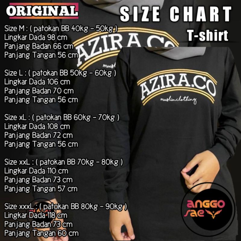 anggosae - T-shirt Kaos Wanita Tangan Panjang Terbaru Big Size Ready