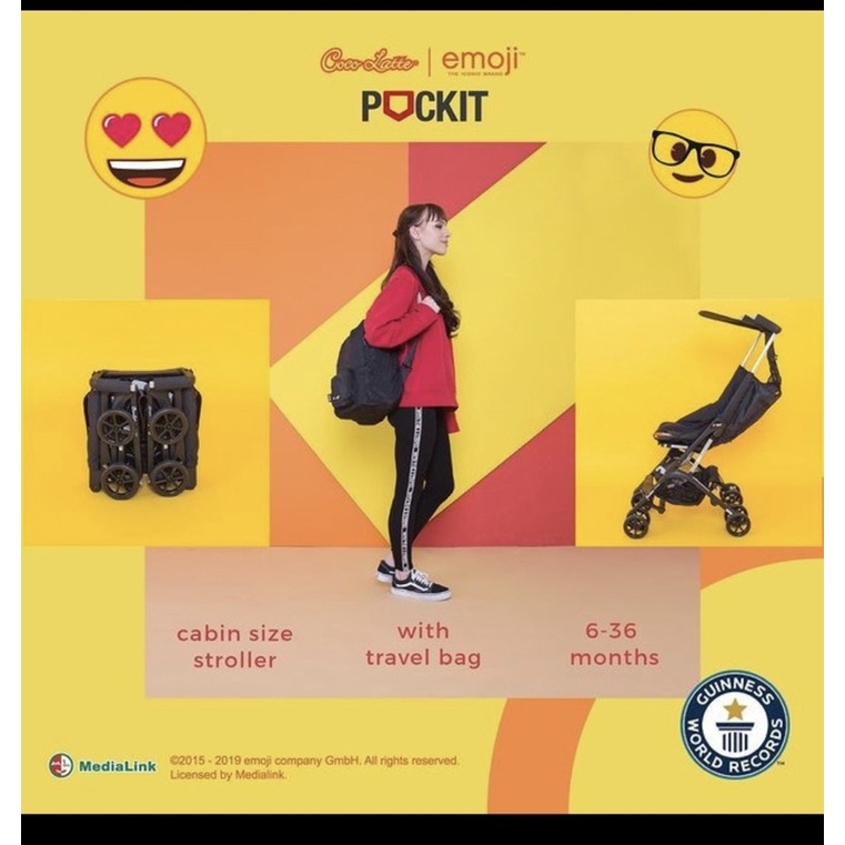 Cocolatte Stroller Pockit x Emoji 8421 Preloved