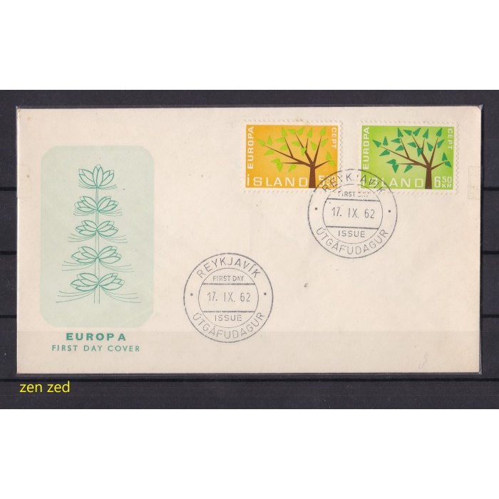 

A062 Perangko FDC SHP Islandia 1962 Europa Stamps 1 Pcs