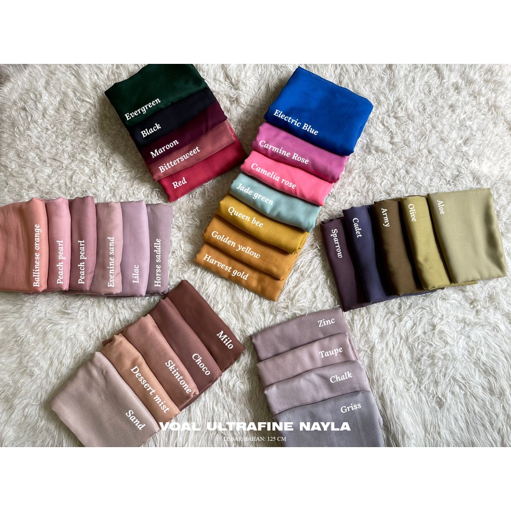 [BAHAN SAJA] PLAIN VOAL ULTRAFINE NAYLA TRYSPAN  / HIJAB SEGIEMPAT MYLADY