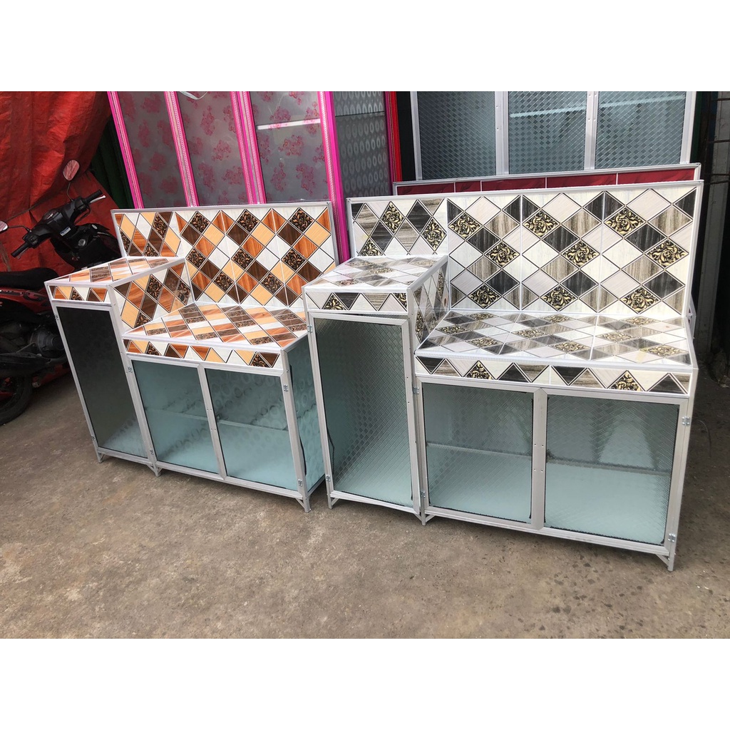 Rak Kompor Kaca Aluminium Undak 3 Pintu VIV