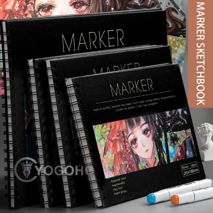 

Kusus Hari Ini Marker Pad 50 Sheets 130G Professional No Penetration Paper Sketchbook Bagus