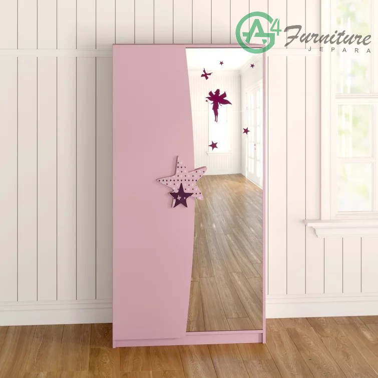 Lemari Pakaian Anak Perempuan Karakter Bintang Pink