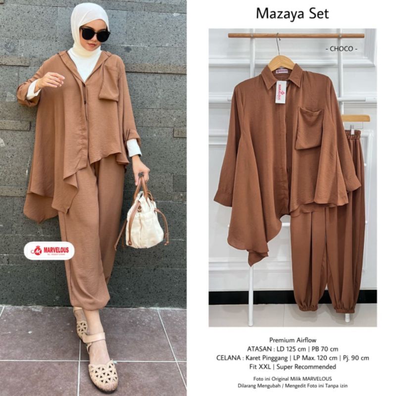 MAZAYA SET BY MARVELOUS / ONESET POLOS MUSLIMAH / Setelan celana wanita LD125