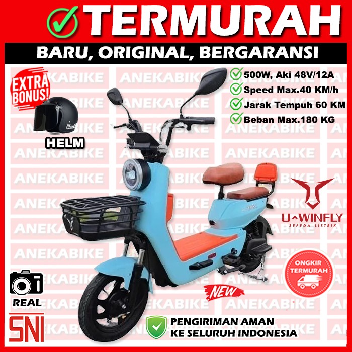 New Sepeda Listrik Uwinfly DF7 Dragon Fish 7 New Edition Garansi Resmi + BONUS Helm, Sepeda Listrik 