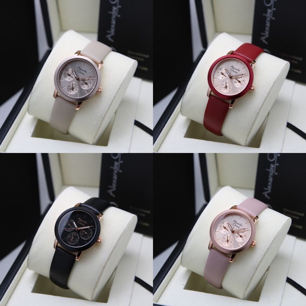 JAM TANGAN WANITA ALEXANDRE CHRISTIE AC 2A25 LEATHER ORIGINAL GARANSI RESMI 1 TAHUN