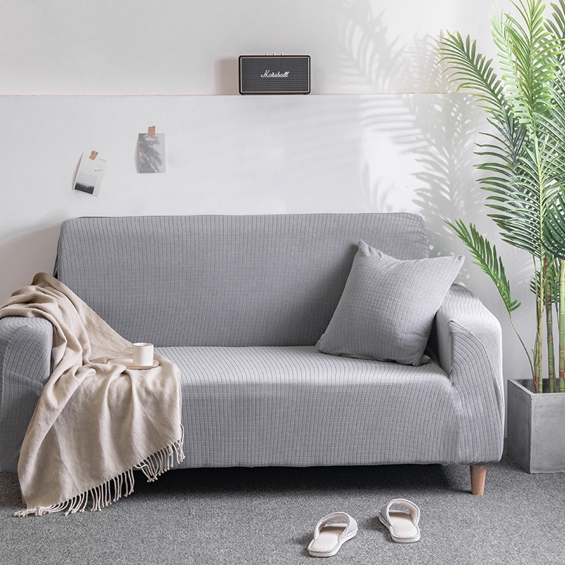 Rindu.Star Cover sofa Tebal Sarung Sofa Anti Slip Penutup Sofa Warna Solid Seater 1/2/3/4