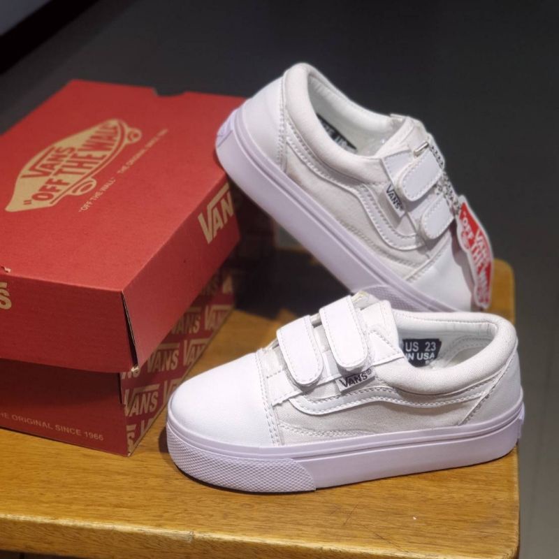 SEPATU VANS ANAK OLDSKOOL FULL WHITE SEPATU PUTIH ANAK SEPATU ANAK LAKI LAKI PEREMPUAN