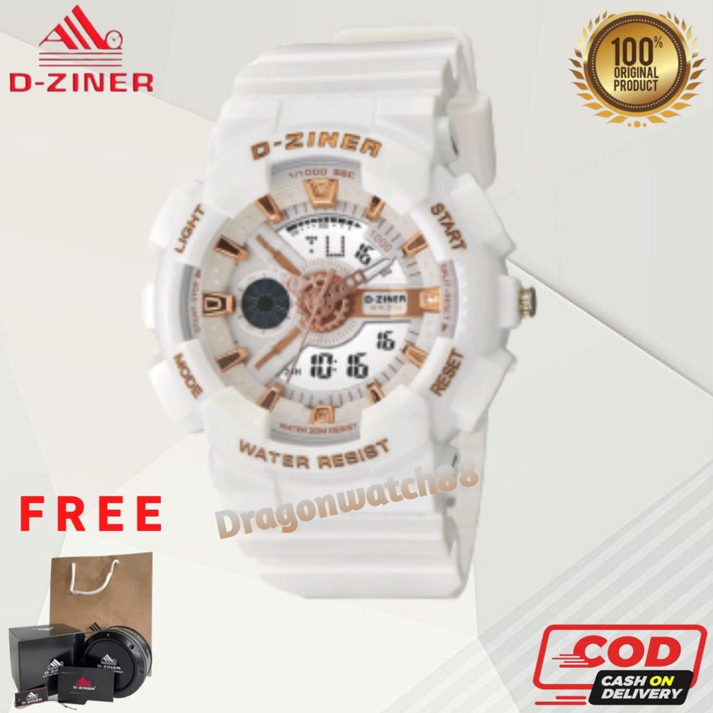 ✅COD Jam Tangan Pria DZINER 8233 Original - Jam Tangan Cowok Baby-G GA 110 Digital Analog Dual Time Strap Rubber ( 2 Warna ) anti Air Jam Tangan fashion Pria Wanita