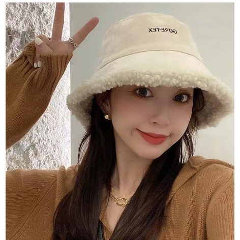 Topi Nelayan Wanita Bahan Kasmir Tebal Untuk Musim Gugur / Dingin