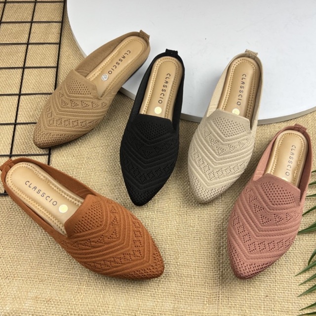 MARASYAFFA - SEPATU FLAT RAJUT WANITA IMPORT SF55