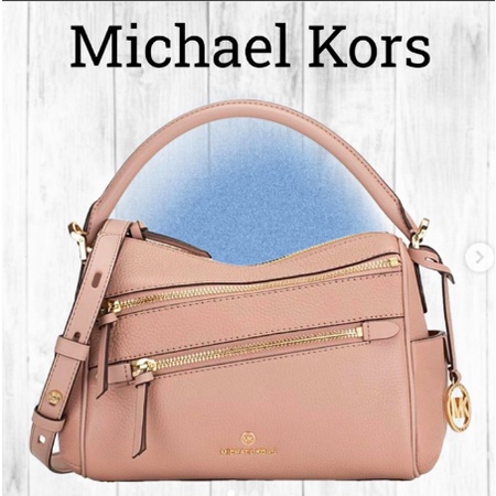 Tas Wanita MK Michael Kors Lorimer MEDIUM Zip Satchel warna FAWN