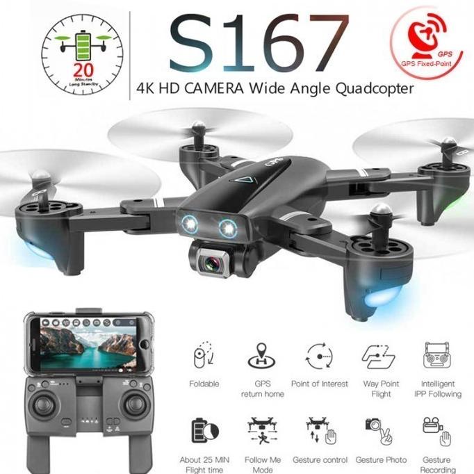 [ Promo ] Toys Sky S167 Professional Drone With Camera 4K 5G Gps Wifi 1080P - Drone Kamera Dan Akses