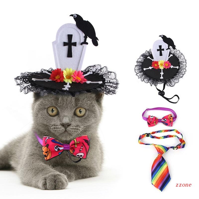 Topi Kostum Halloween Bentuk Tombstone Untuk Anjing Peliharaan