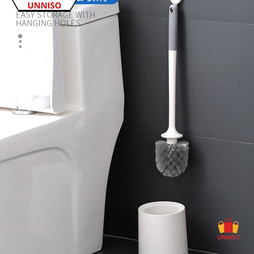 UNNISO - Long Handle Toilet Brush Set Wall Hanging Cleaning Tanpa Wadah