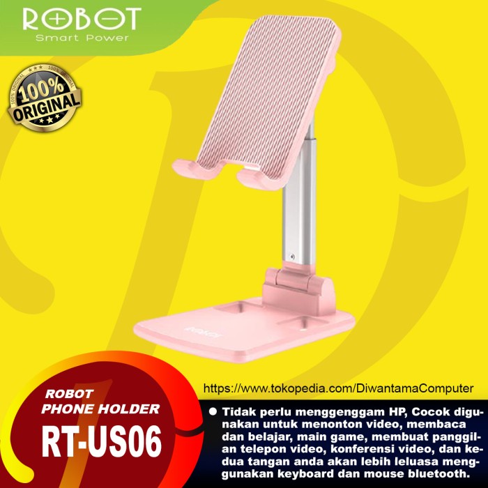 ROBOT RT-US06 FOLDABLE PHONE HOLDER HP DI MEJA DESKTOP TABLE RT US06