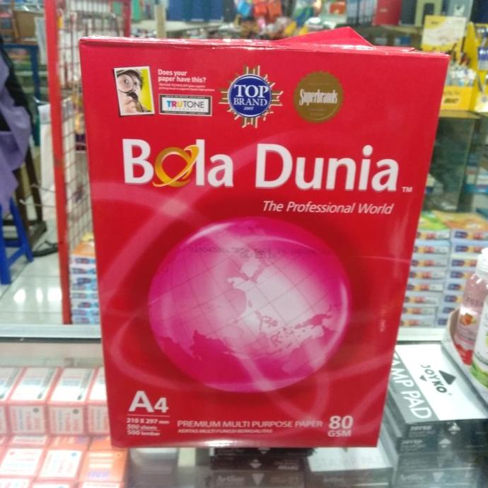 

SALE kertas HVS A4 80 gram bola dunia office paper print