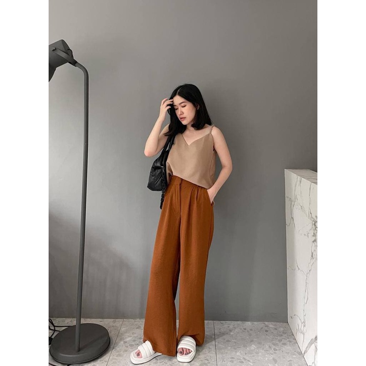 Loose Pants Trousers Wanita - Celana Anti Kusut - Celana Kulot Wanita - Celana Kantor Formal