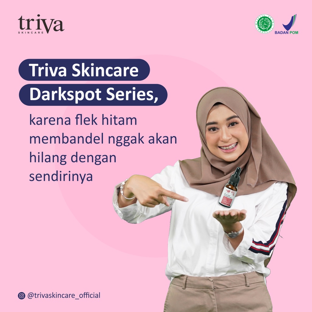 Serum triva skincare memudarkan bintik hitam menjaga kelembaban kulit sehingga lebih cerah bpom