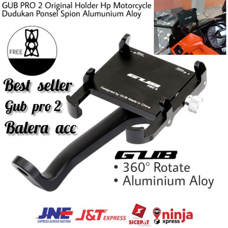 GUB PRO 2 HOLDER HP GPS FILANO FAZZIO VARIO ADV PCX AEROX XMAX SCOOPY GENIO BEAT DLL UNIVERSAL SEMUA MOTOR