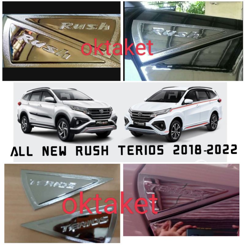 List spoiler ornament all new Rush Terios 2018 2022 2023 Gr Sport EMBOSS chrome jsl