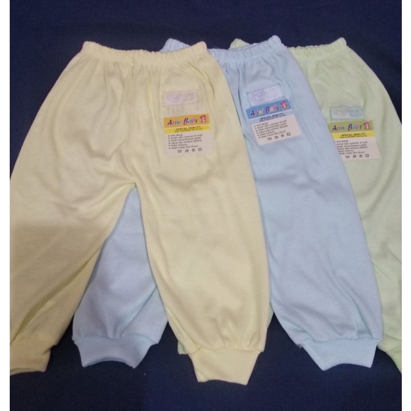 1/2 Lusin (6 pcs) Celana Panjang bayi Warna Polos ARINI / Celana Panjang Newborn SNI