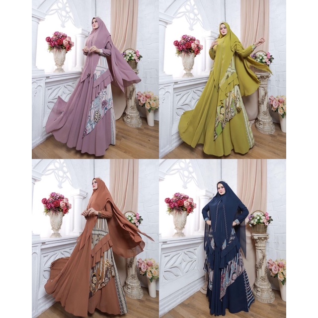 Gamis original ALINA SYARI PREMIUM* + Swarovsky Grade A by.Belifi