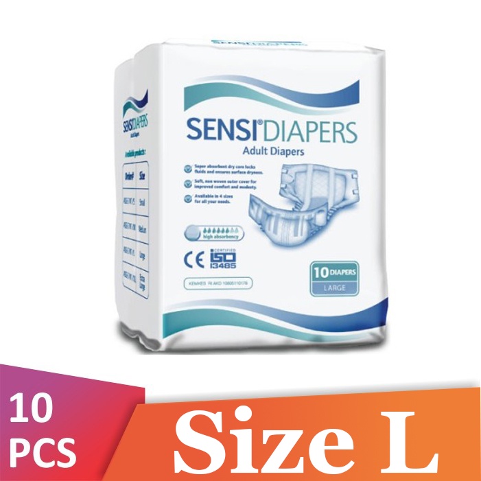 Sensi Diapers Adult Perekat size L isi 10 Popok Dewasa Orang Tua PREMIUM