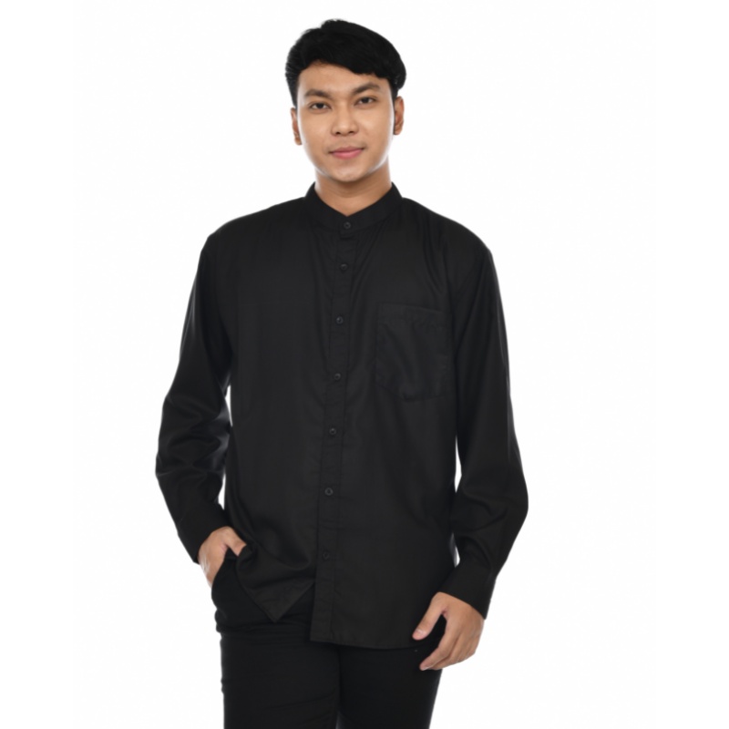 Kemeja Lengan PanjangPria Basic Polos Slim fit Formal  Kantoran Casual - DNA Sares