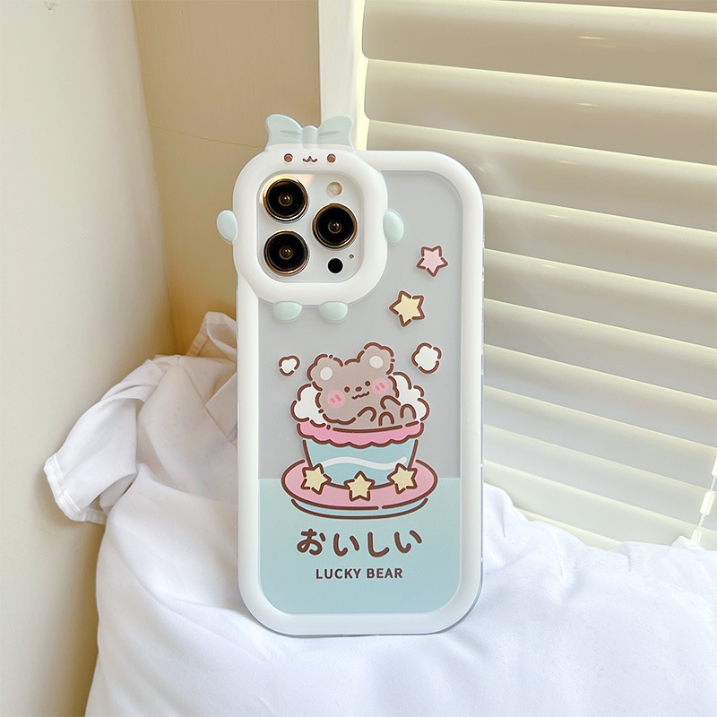Soft Case Bening Desain Krim 3D Untuk iPhone 11 12 13 14 Pro Max 6s 6 Plus 7 8 Plus XR X XS Max SE 2020 2022 14 Plus