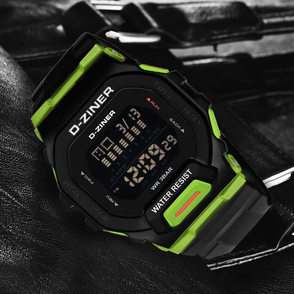 JAM TANGAN PRIA DZINER 8312 DIGITAL TALI WARNA RUBBER original 1th
