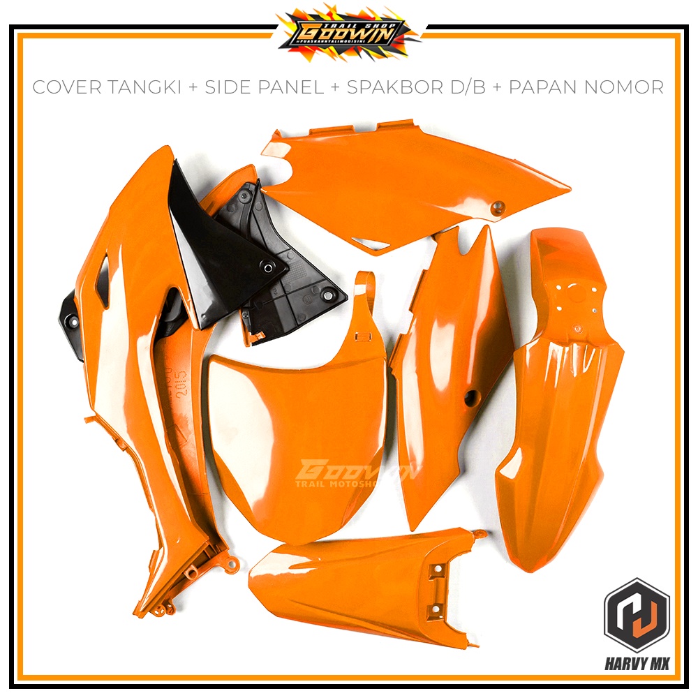 Paket Cover Body  Depan Side Panel Trail Cover Tangki Legshield Spakbor Depan Belakang Papan BF HRV KLX BIGFOOT