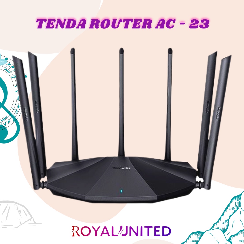 Tenda AC23 2.4GHz + 5GHz AC2100 Nirkabel 7 Antena Tenda Router AC23 HIGH QUALITY