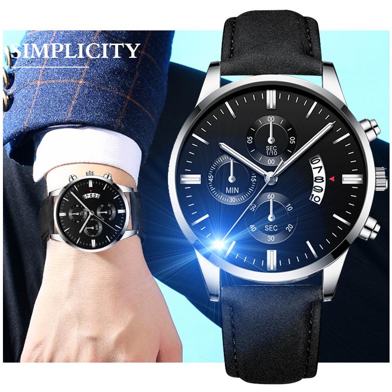 Jam Tangan Pria Kulit Anti Air Original Sharms Fashion Casual Quartz Luxury Leather Men Watch Simple Glow in the dark water resistence Arloji Pria