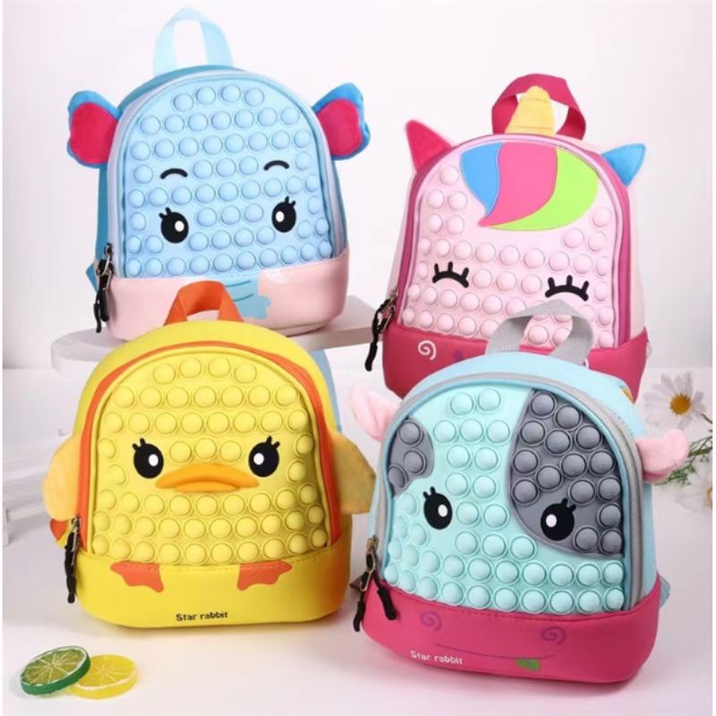 #TOP - Ransel Pop It Karakter Murah Anak Penghilang Stress Pop it Tas Ransel Pop it Ransel Anak