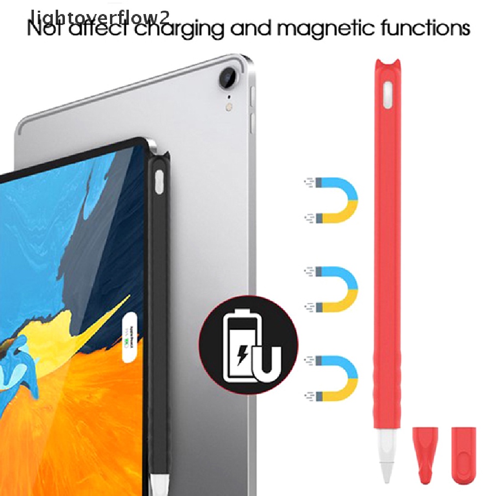 (lightoverflow2) 1 Set Cover Pelindung Bahan Silikon Untuk Apple Pencil Generasi 2