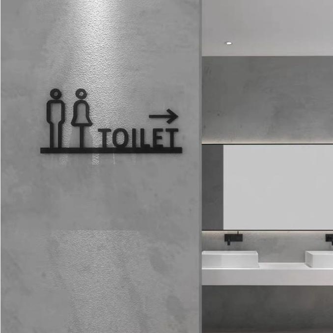 

Stiker Sign Toilet Akrilik | Toilet Sign Acrylic Sticker WC Modern