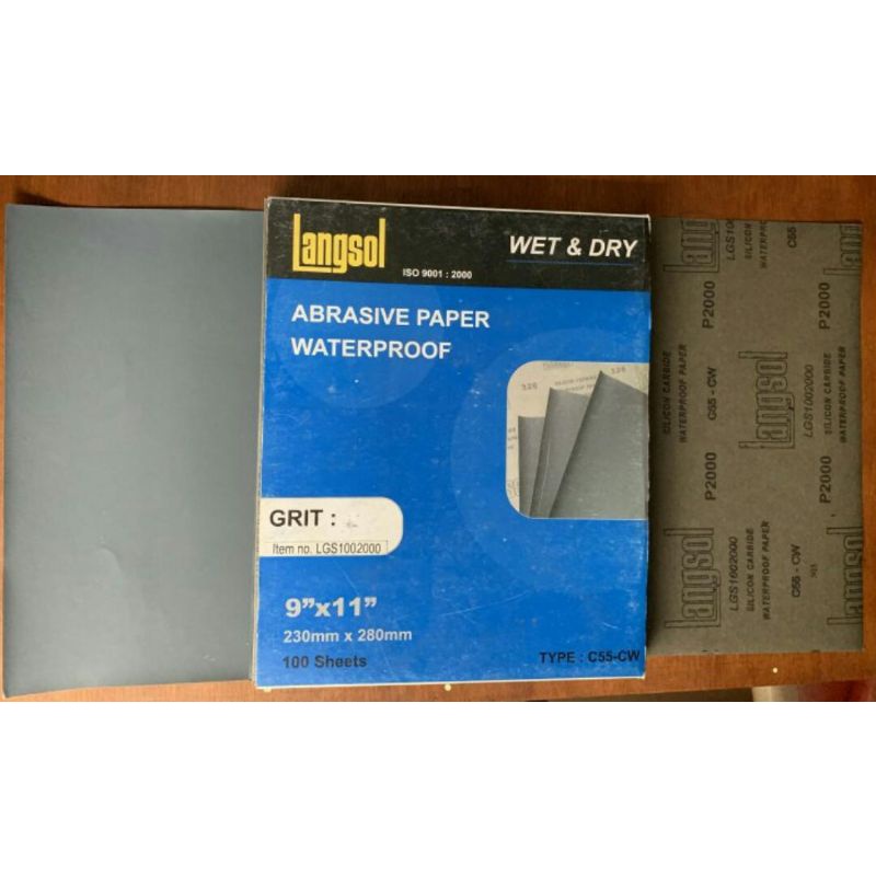 Amplas duco / amplas Lembaran basah dan kering grit 2000 langsol