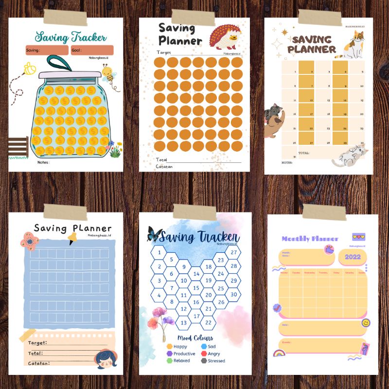 

Saving Planner A6 6lubang / Financial Planner / Saving challenge