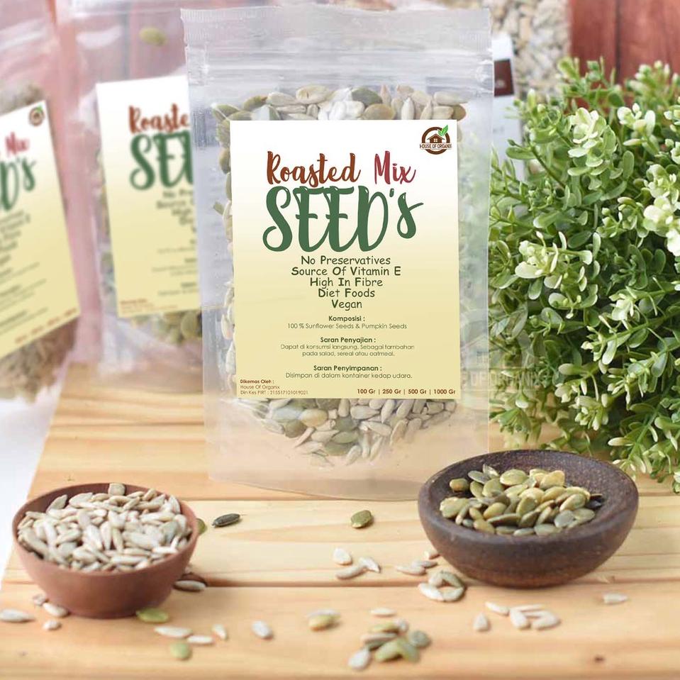 

Top Design--Roasted Mix Sunflower Pumpkin Seeds ( Panggang ) - 250 Gr