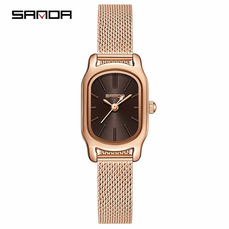 NEW SALE! SANDA P1104 Jam Tangan Wanita Analog Tali Kulit Stainless Steel Quartz