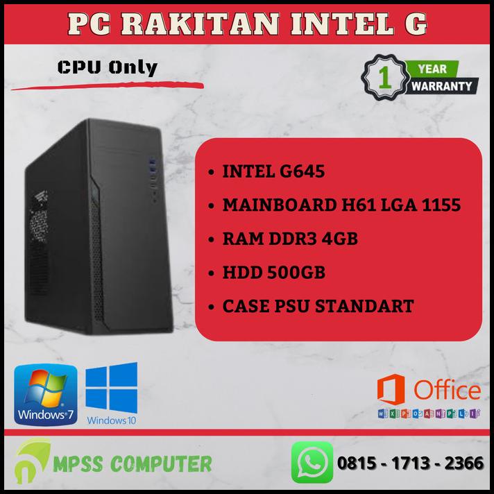 Pc Rakitan Intel G645 4Gb Hdd 500Gb
