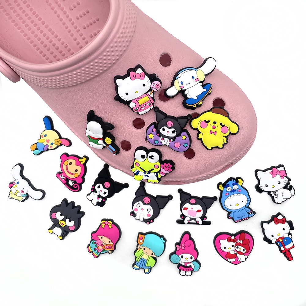 20pcs / set Aksesoris Sepatu sanrio Untuk Dekorasi Taman Charm Crocs