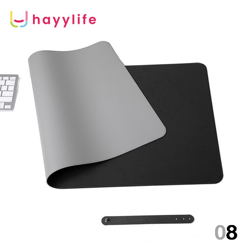HAYYLIFE Mouse Pad Alas Komputer Waterproof Leather  alas mouse alas meja besar alas menulis alas meja komputer tahan air bahan kulit HL-AIA584-Abu2+Hitam