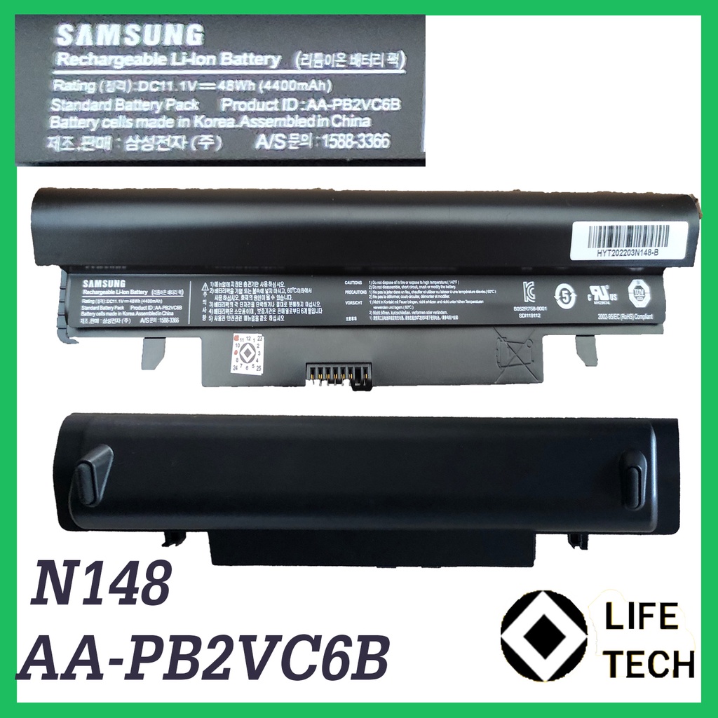 Battery Baterai Laptop Notebook SAMSUNG N143 N148P N250 N143P N148 Plus N250P N143 Plus N150 N250 Plus N145P N150P N150 Plus N260P N148 NT-N143 AA-PB2VC6B AA-PB2VC3W AA-PB2VC6B AA-PB2VC6W AA-PL2VC6W/E